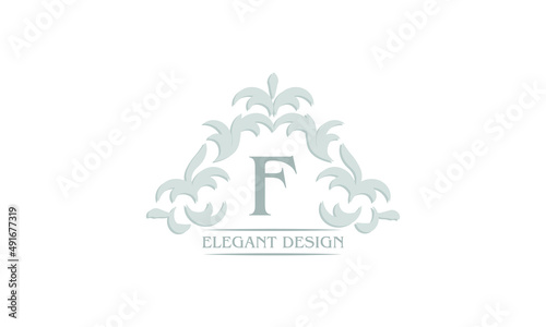 Vector logo with the letter F. Can be used for jewelry, beauty and fashion industry. Great for logo, monogram, invitation, flyer, menu, brochure, background or any desired idea.