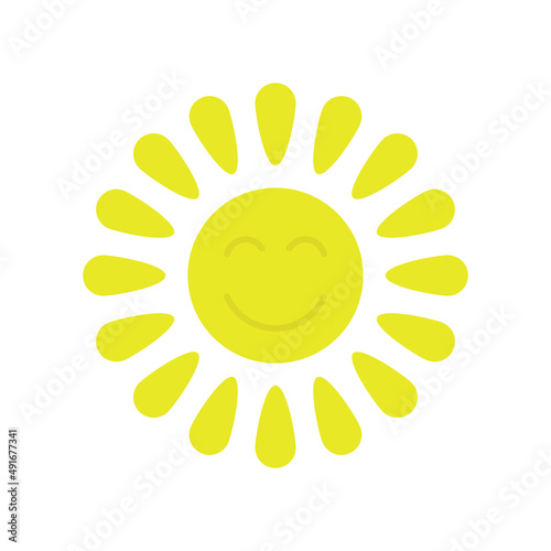 Fototapeta Naklejka Na Ścianę i Meble -  Sun icon. Colored round silhouette. Front view. Vector simple flat graphic illustration. Isolated object on a white background. Isolate.