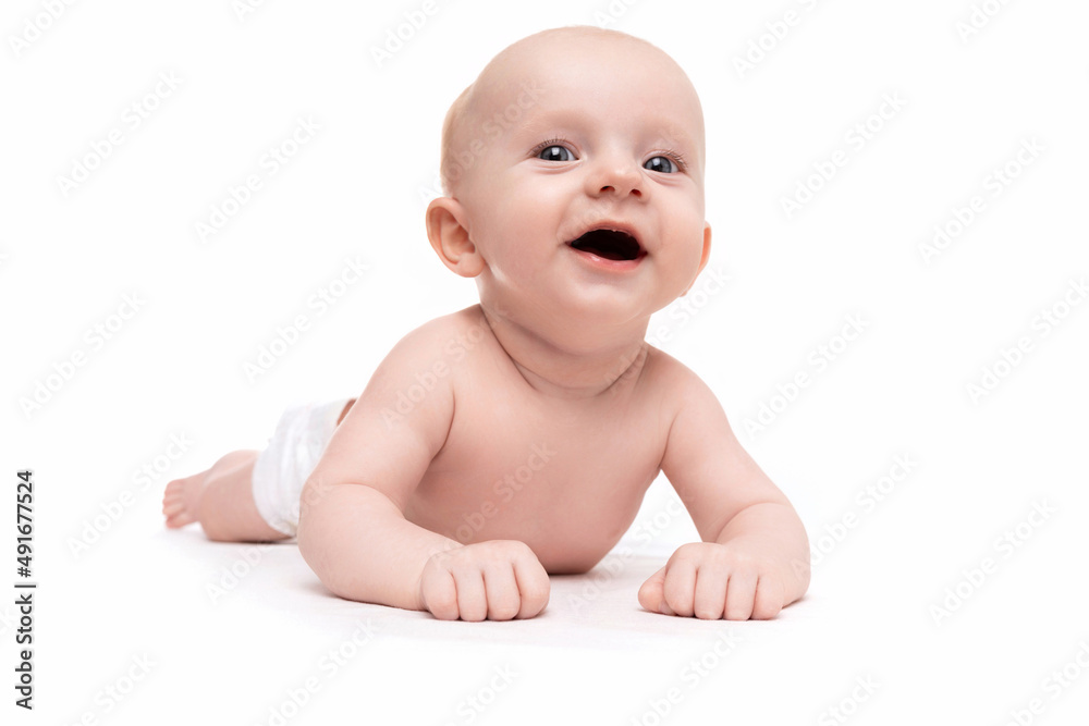adorable baby diapers on a white isolated background adorable baby diapers on a white isolated background
