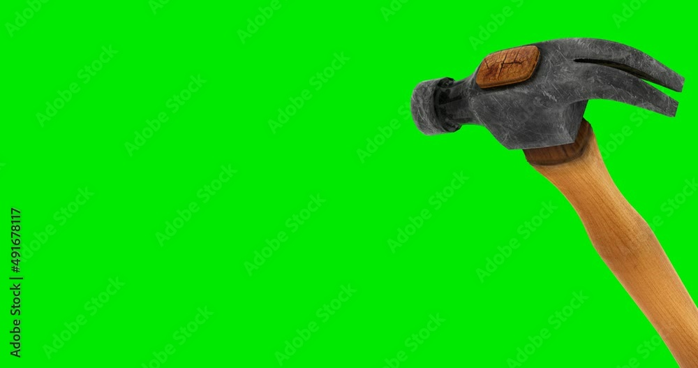 Vidéo Stock Animated Hammer with Green Screen Background Chroma Key