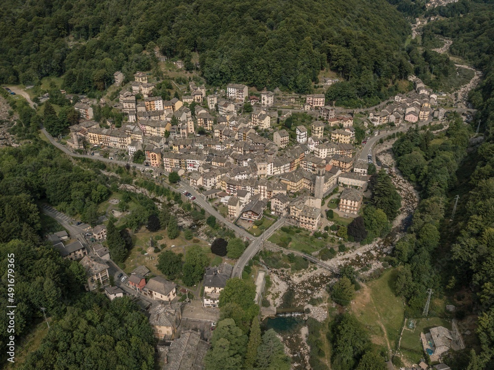 Rosazza Panoramic View, Drone shot Italy, Biella
