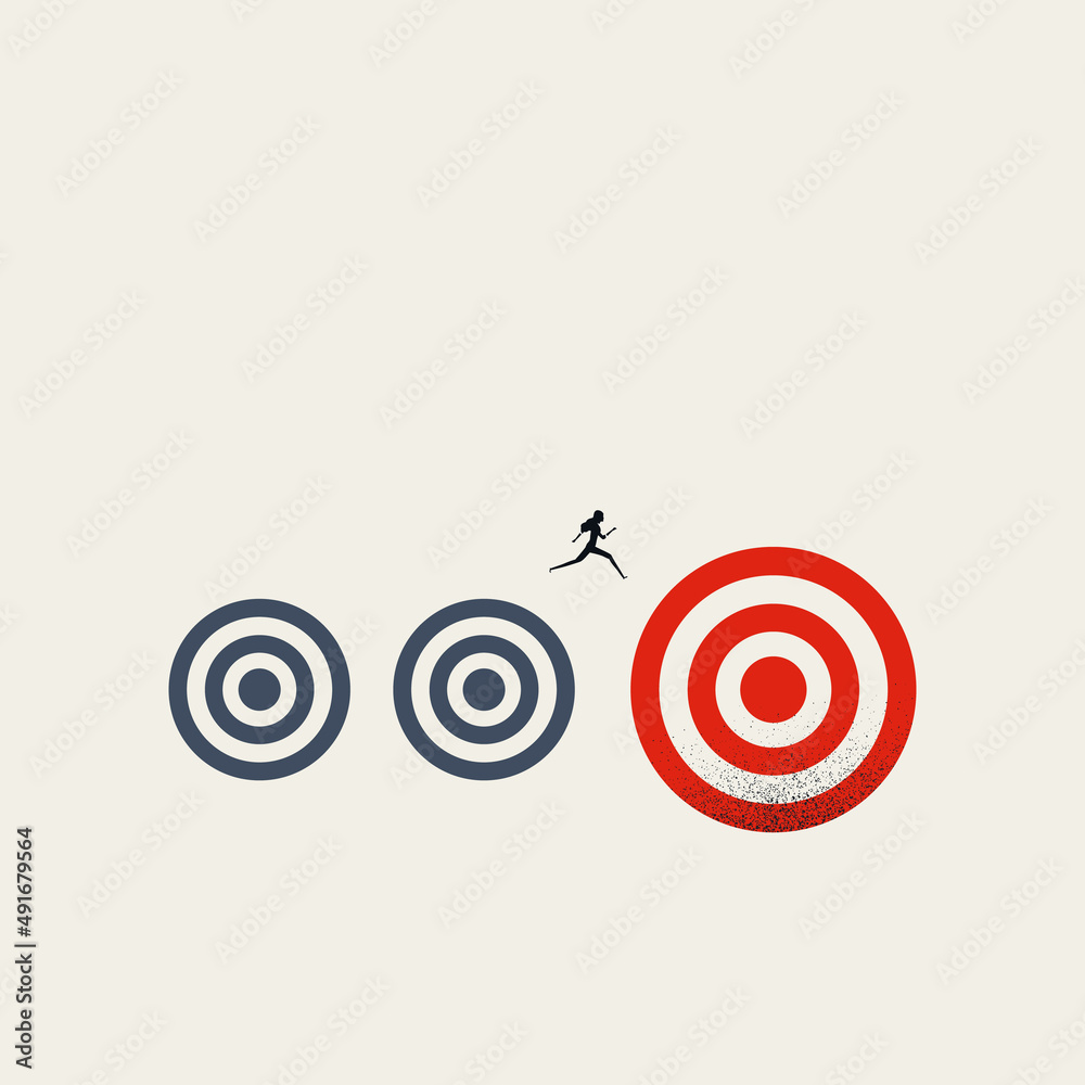 Business career milestones vector concept. Symbol of growth, success, progress, promotion. Minimal illustration.