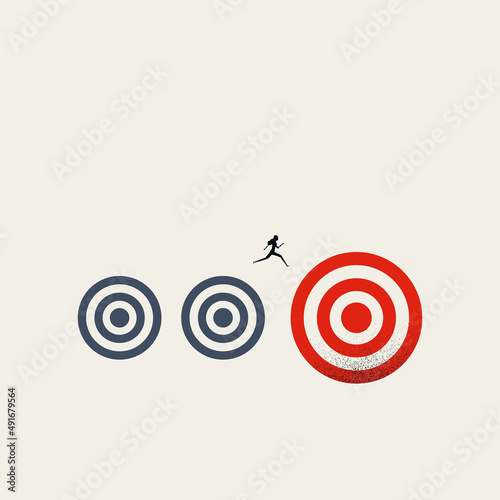 Business career milestones vector concept. Symbol of growth, success, progress, promotion. Minimal illustration.