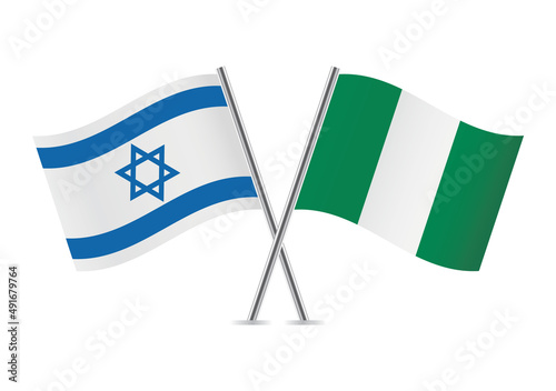Free Download Israel and Nigeria crossed flags. Israeli and Nigerian flags isolated on white background. Vector icon set. Vector illustration. - GFXLoad