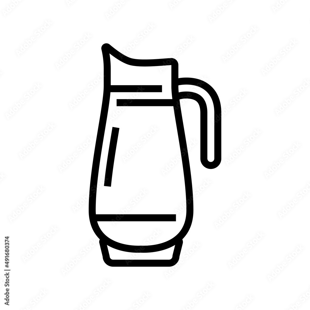 jug glass line icon vector. jug glass sign. isolated contour symbol black illustration jug glass line icon vector. jug glass sign. isolated contour symbol black illustration