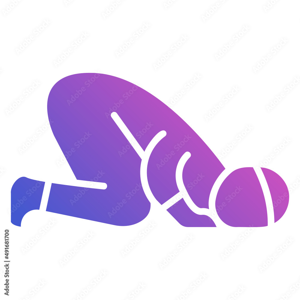 Sujud flat gradient icon. Can be used for digital product, presentation, print design and more. Sujud flat gradient icon. Can be used for digital product, presentation, print design and more.