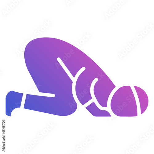 Sujud flat gradient icon. Can be used for digital product, presentation, print design and more.