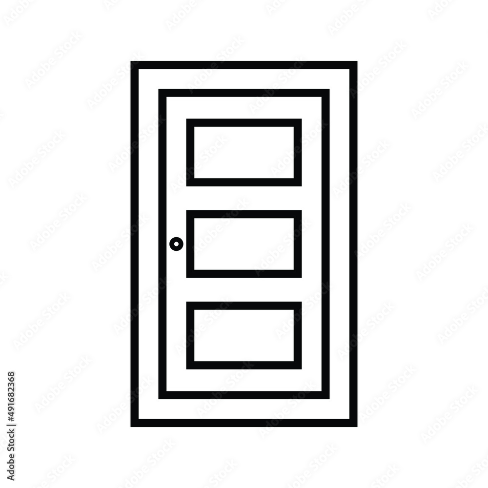 Door vector icon, Simple, flat design for web or mobile app Door vector icon, Simple, flat design for web or mobile app