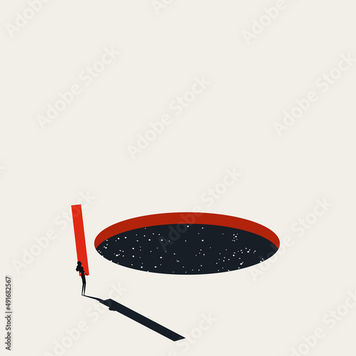 Business challenge overcome vector concept. Symbol of clever solution, ambition and opportunity. Minimal illustration
