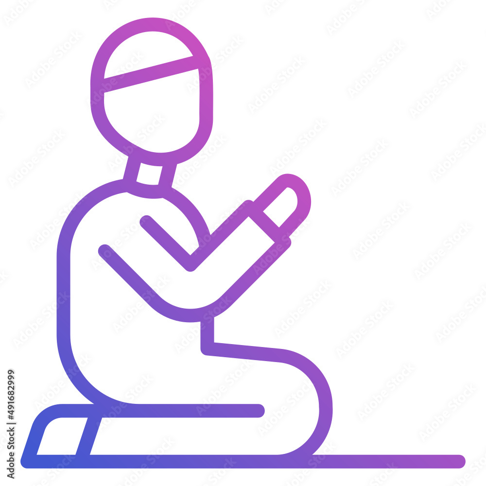 Praying Man line gradient icon. Can be used for digital product, presentation, print design and more. Praying Man line gradient icon. Can be used for digital product, presentation, print design and more.
