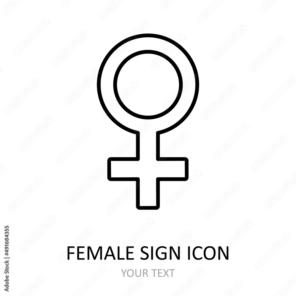 The symbol of woman, the astronomical symbol of Venus and the alchemical symbol of copper. Vector icon The symbol of woman, the astronomical symbol of Venus and the alchemical symbol of copper. Vector icon