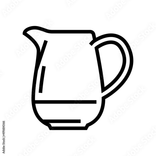 cream jug line icon vector. cream jug sign. isolated contour symbol black illustration
