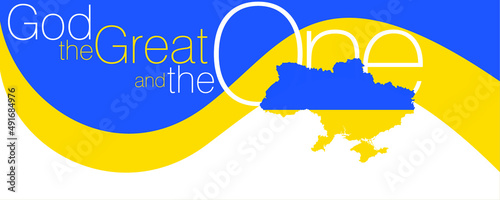 An abstract design on Peace for Ukraine in their national flag colors