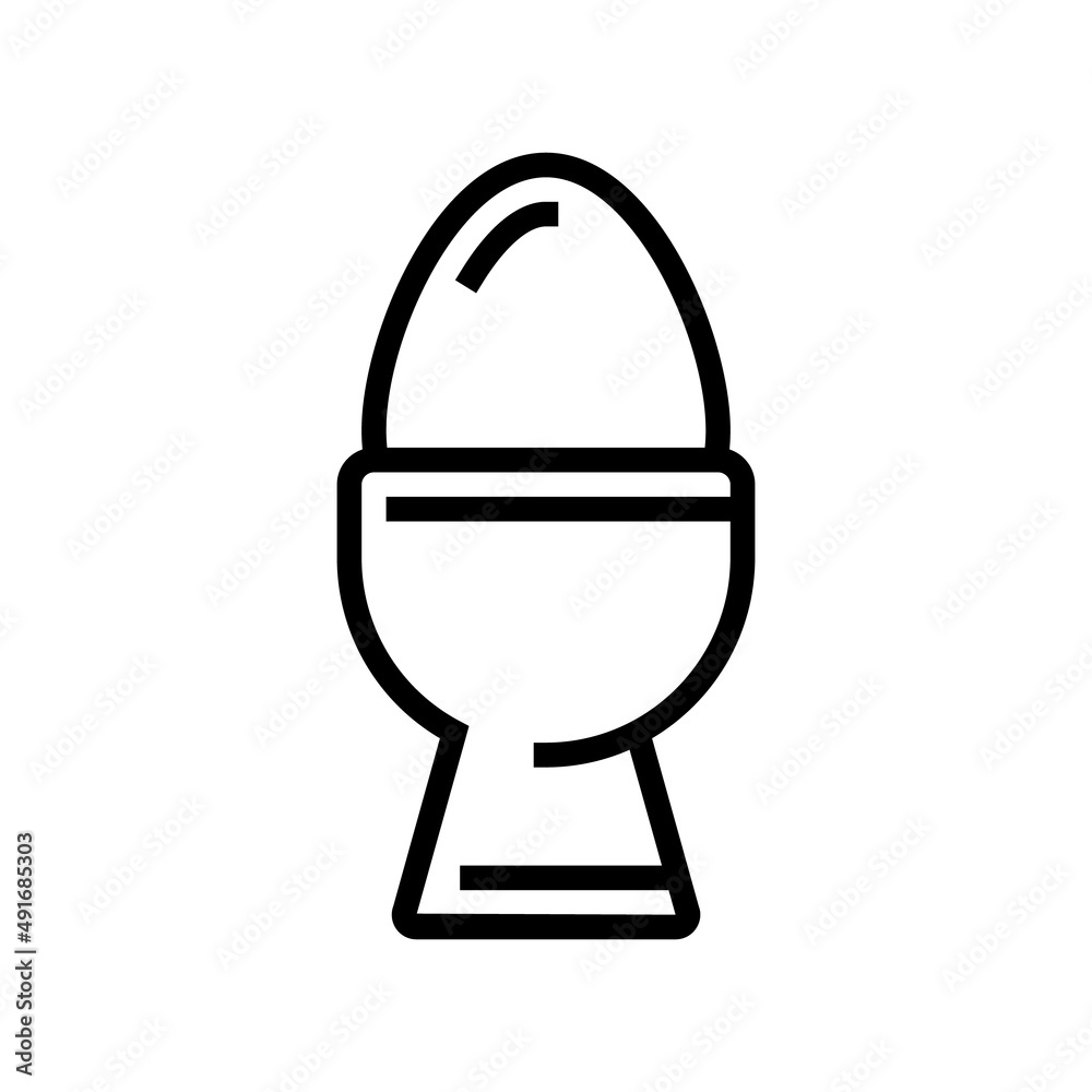 egg cup line icon vector. egg cup sign. isolated contour symbol black illustration egg cup line icon vector. egg cup sign. isolated contour symbol black illustration