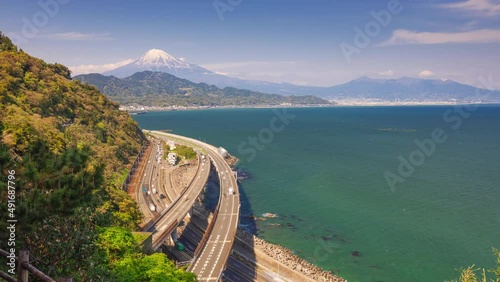 Satta Pass, Shizuoka, Japan with Mt. Fuji and Suruga Bay photo