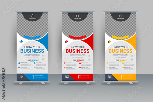 Corporate business roll up or stand banner template 