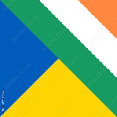 harmony icon of ukraine and ireland flags. vector illustration