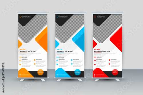 Corporate rollup or x banner design template 