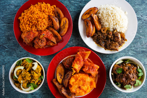 Nigerian food flat lay composition photo