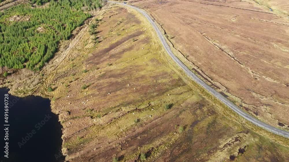 Aerial view of Lough Aroshin by Killybegs, County Donegal - Ireland