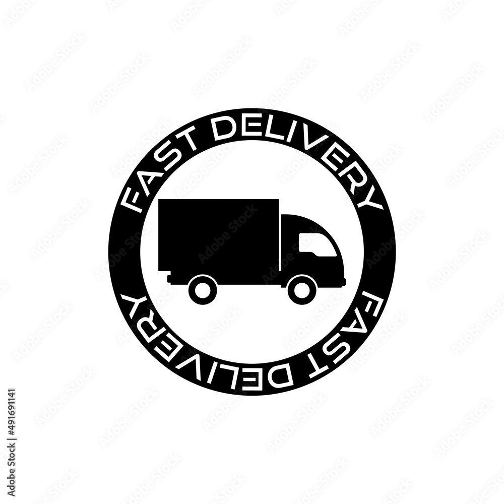 Fast delivery truck icon isolated on white background Fast delivery truck icon isolated on white background