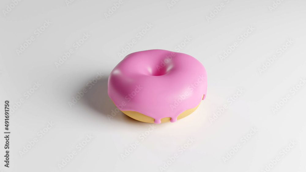 3d rendered cartoon donuts white background