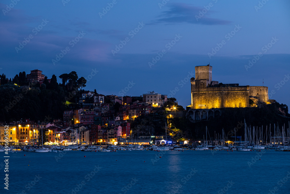 Lerici after sunset, Italy