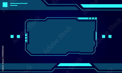 UI template. Futuristic live interface. Isolated streaming, Background with futuristic user interface design concept with hud elements, Game frame. Stream overlay banner with buttons and video player.