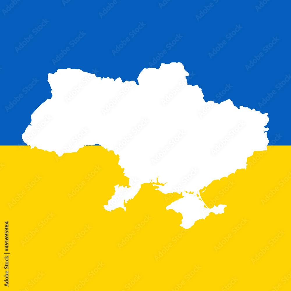 Obraz premium Map of Ukraine isolated vector illustration with its flag on the background.