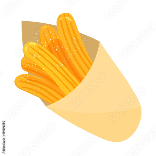 Vector illustration of mexican churros. Illustration of traditional mexican dessert
