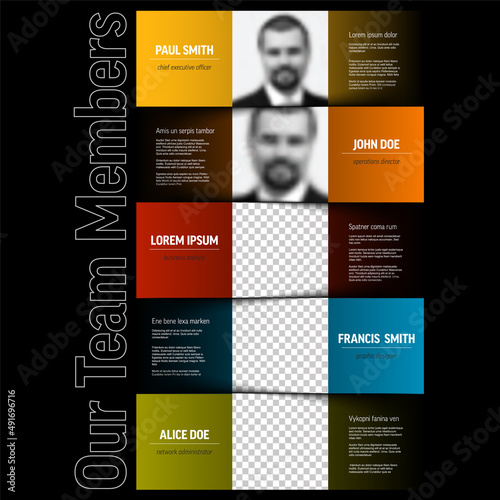 Dark Company team members presentation template