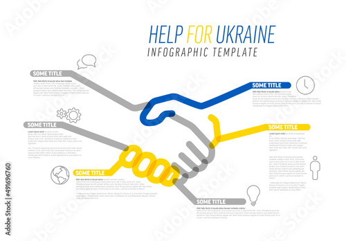 Ukraine help cooperation conceptual infographic