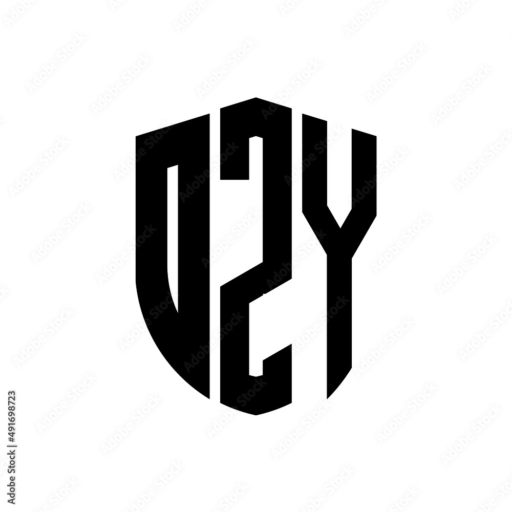 OZY letter logo design. OZY modern letter logo with black background