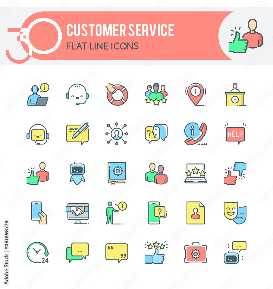 Fototapeta premium Customer Service Icons