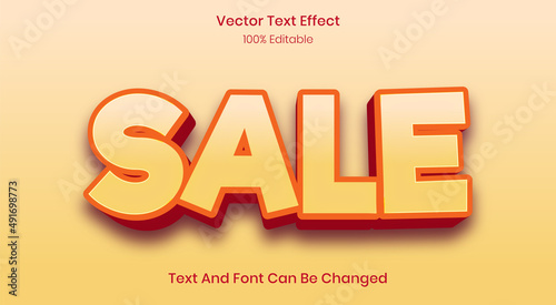 Creative 3d text sale editable yellow style effect template