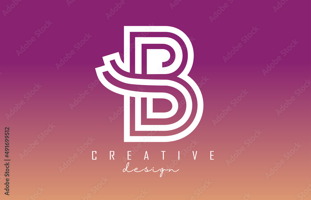 White B Letter Logo Monogram Vector Design. Creative B Letter Icon with ...