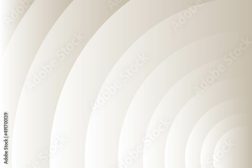 Abstract white and cream gradient luxury overlap curve circle background. Vector illustration. 