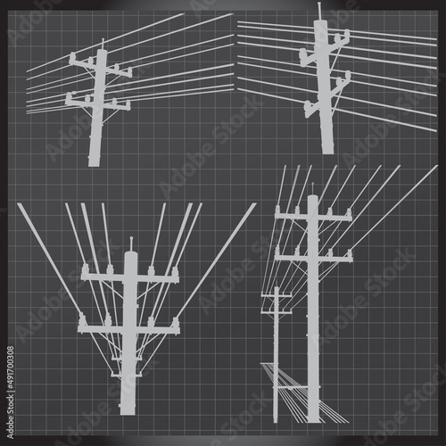 Electricity poles and structures
