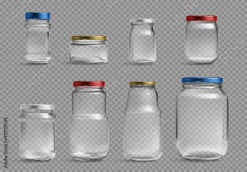 Glass Cans Transparent Set