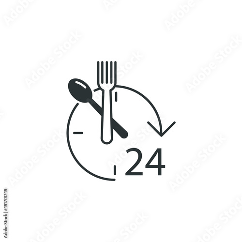24 hours icons  symbol vector elements for infographic web