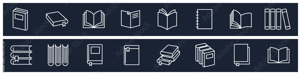 set of Book elements symbol template for graphic and web design collection logo vector illustration