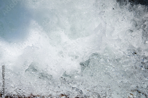 Water texture background white marine foam close up