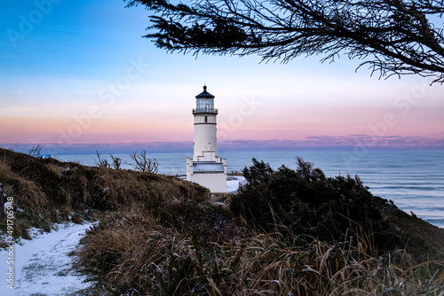 North Head Lighthouse located at the mouth of the Columbia River where it meets the Pacific Ocean. Washington state