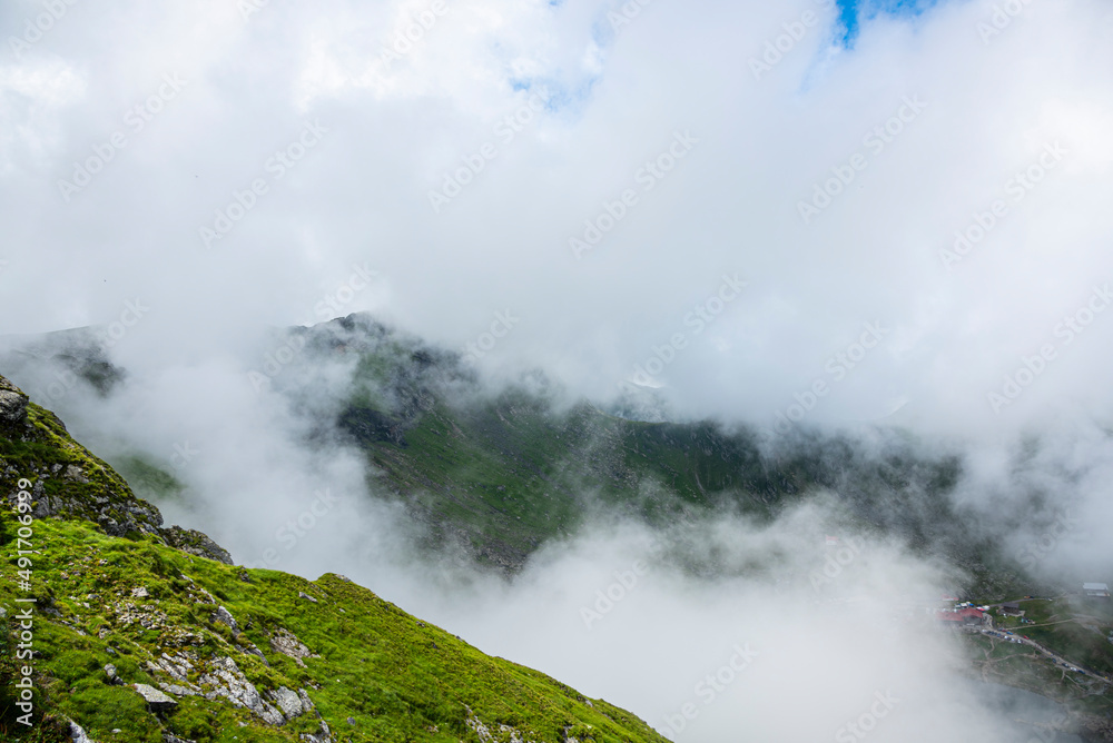 Landscape in Fagaras Mountains, Balea lake, Romania