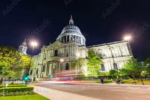 St Paul's Cathedral in London at night