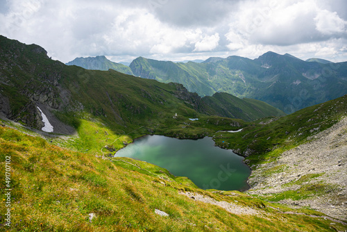 Landscape in Fagaras Mountains, Balea lake, Romania