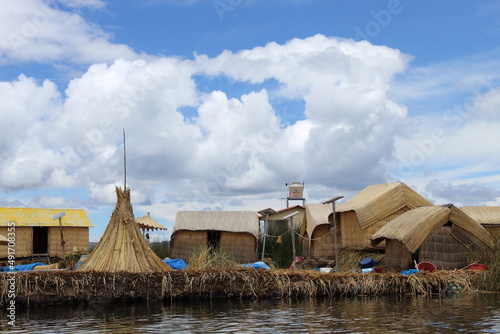 Lake Titicaca is the highest navigable lake in the world where the community of the Uros is located, Republic of Peru