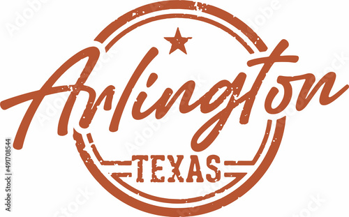 Arlington Texas USA City Vintage Stamp photo