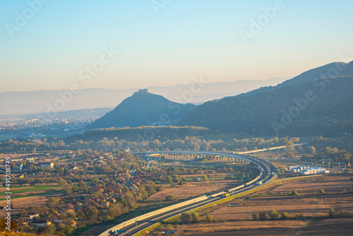 Landscape with morning fog