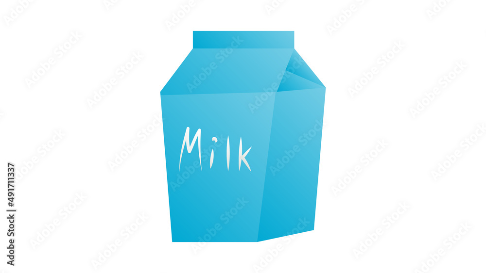 box with milk on a white background, illustration. a large blue cardboard box with a drink. natural drink, coffee additive. healthy food, baby food box with milk on a white background, illustration. a large blue cardboard box with a drink. natural drink, coffee additive. healthy food, baby food